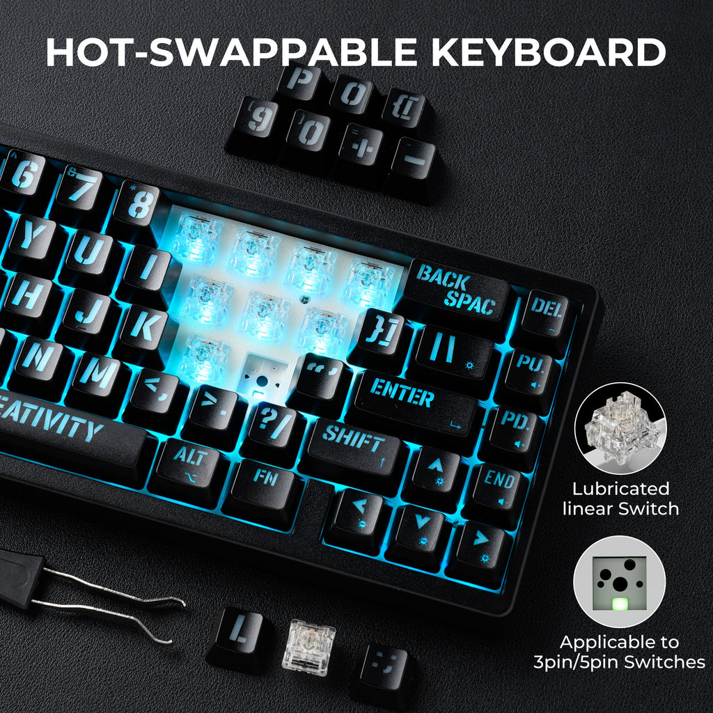 XVX M67 Miami VIA Tri-Mode Mechanical Keyboard with IMD-Tech Keycaps