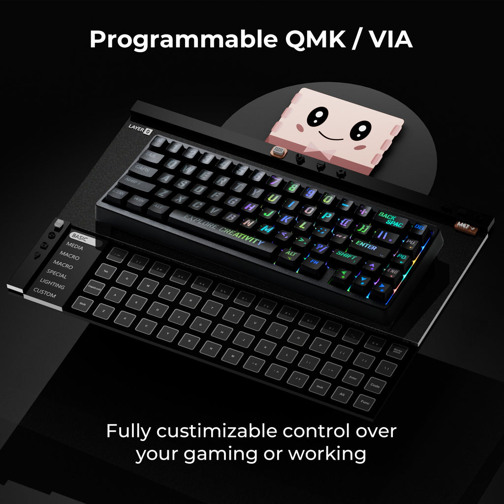XVX M67 Miami VIA Tri-Mode Mechanical Keyboard with IMD-Tech Keycaps