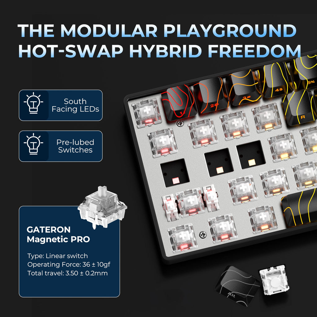 XVX HE68 68% Rapid Trigger Hall Effect Wired Magnetic Gaming Keyboard