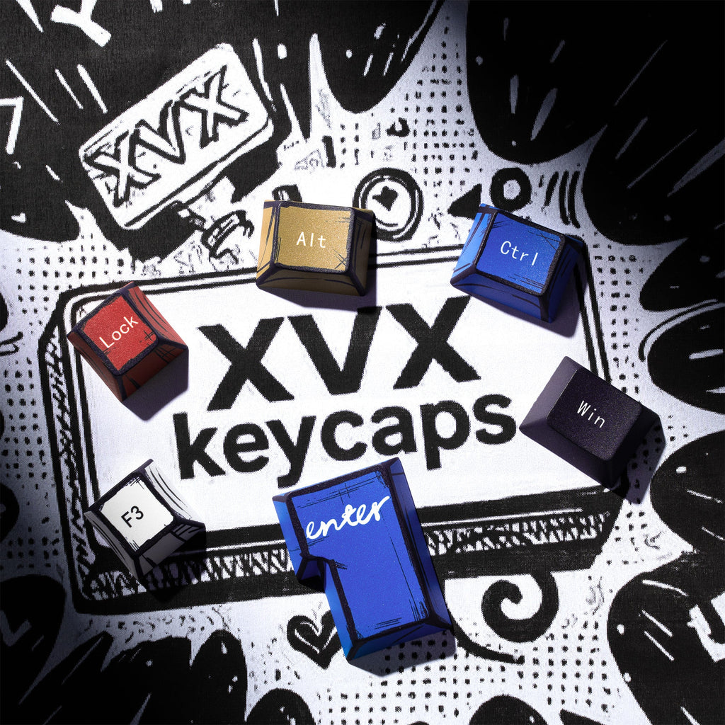 XVX Manga Theme Graffiti Cherry Profile 134-Key Dye-Sub PBT Keycap Set