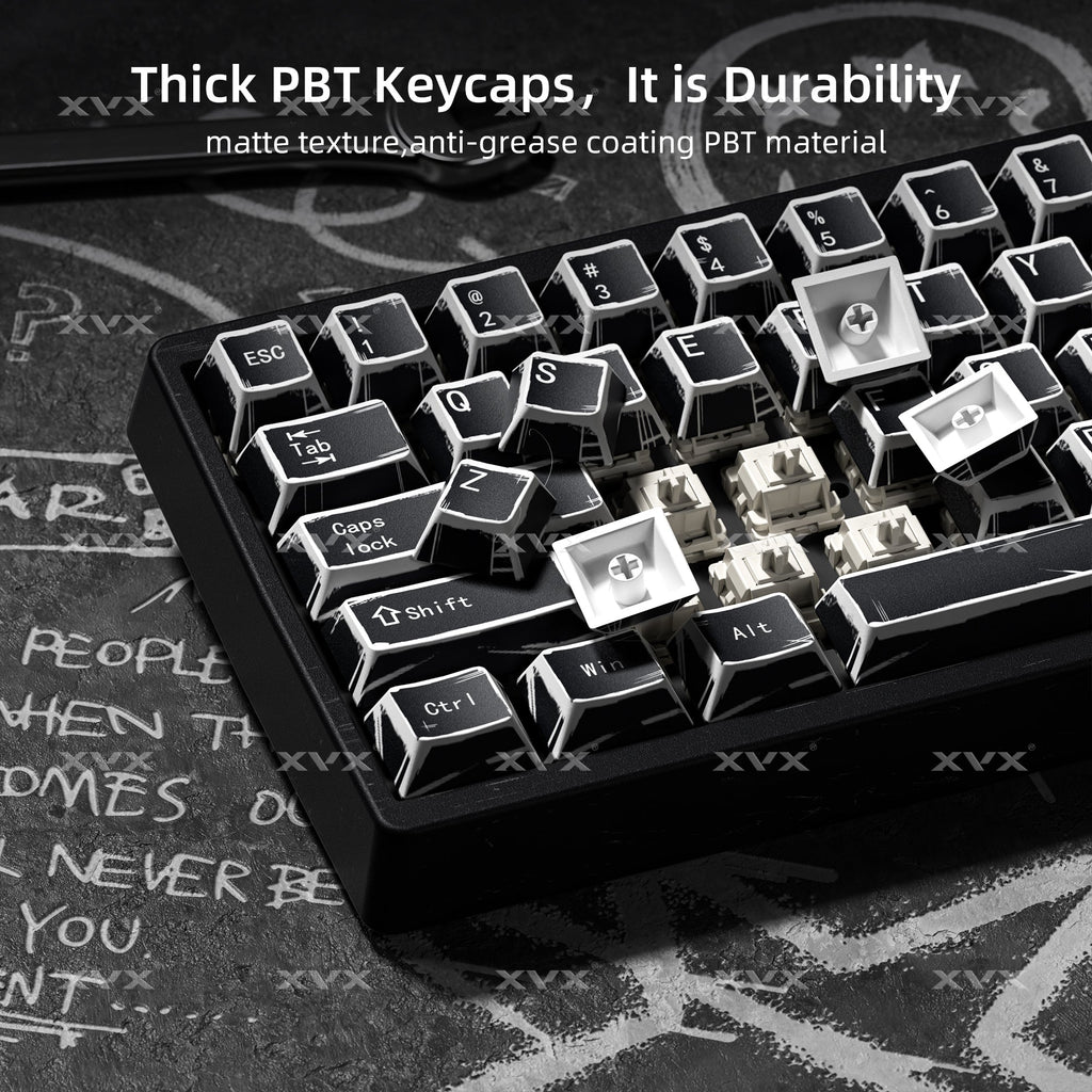 XVX Manga Theme Graffiti Cherry Profile 134-Key Dye-Sub PBT Keycap Set