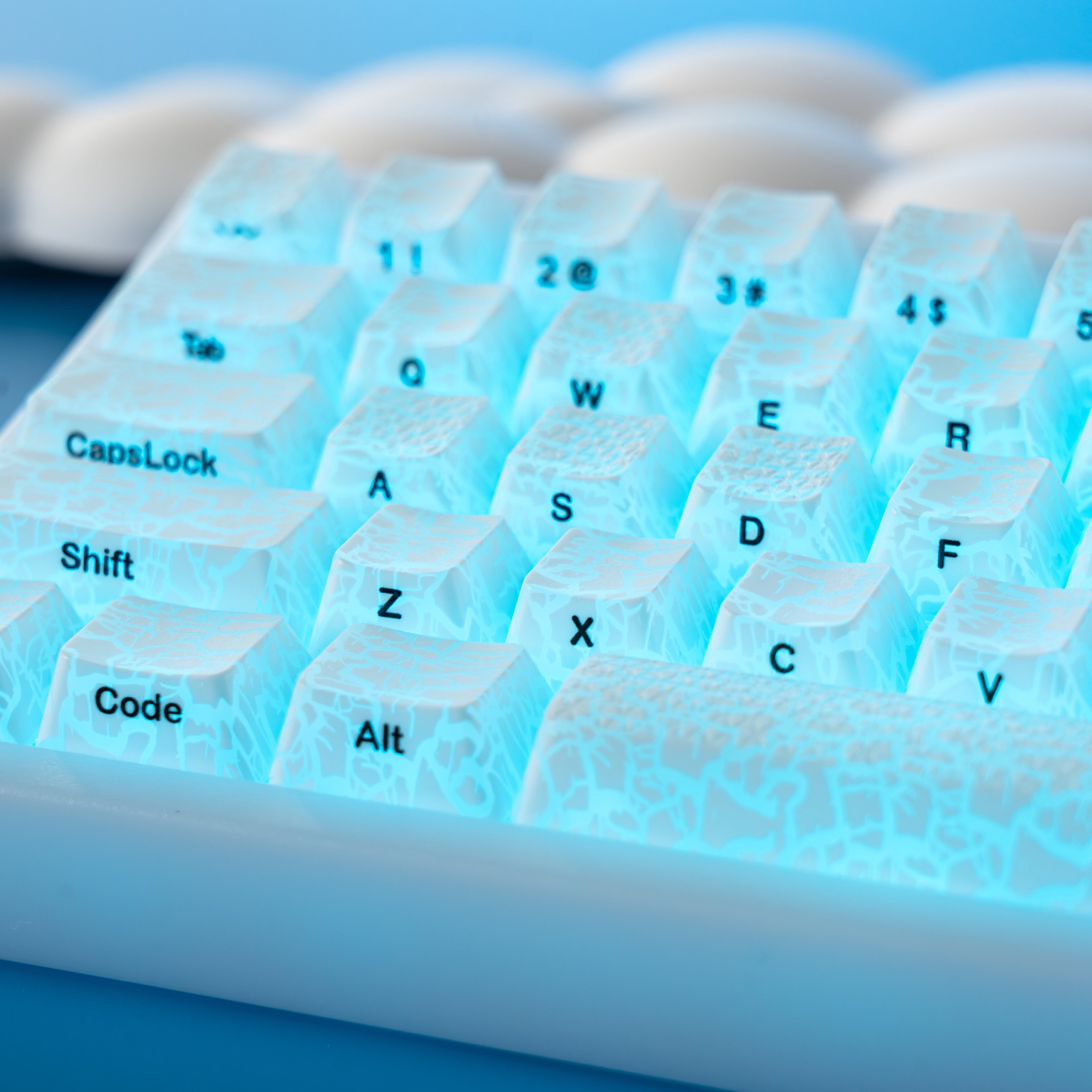 XVX Ice Crack series Pattern Shine-Through OEM Profile IMD-Tech Keycap Set