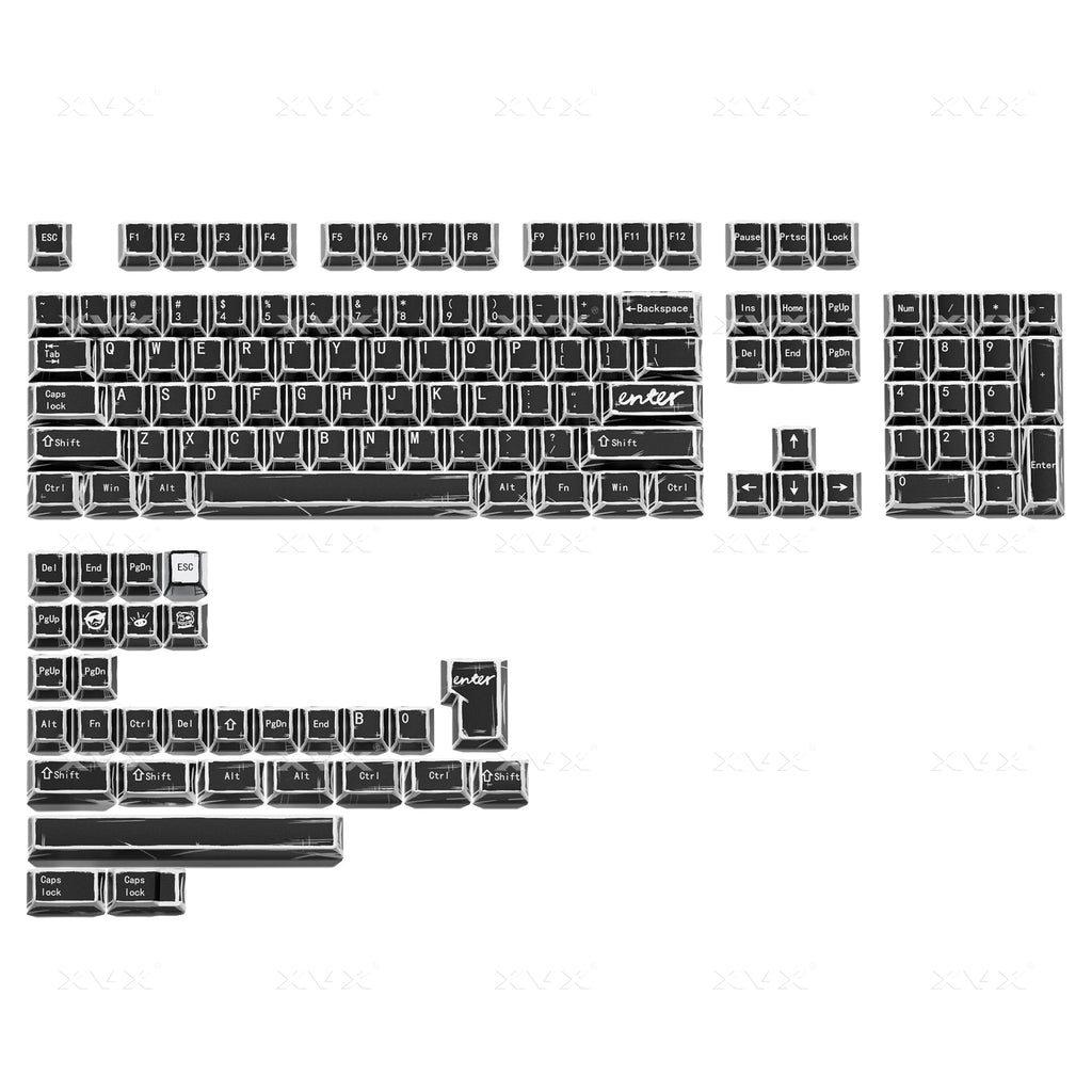 XVX Manga Theme Graffiti Cherry Profile 134-Key Dye-Sub PBT Keycap Set