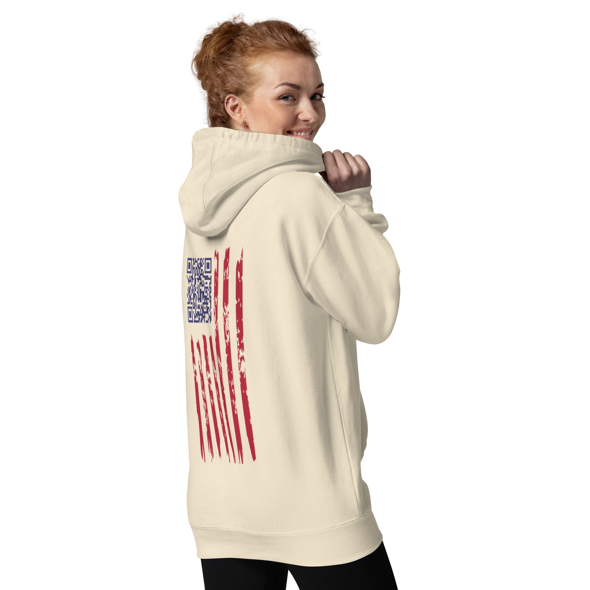 We the People Embroidered + easter-egg QR Code - Trump Dance - Unisex comfy Hoodie