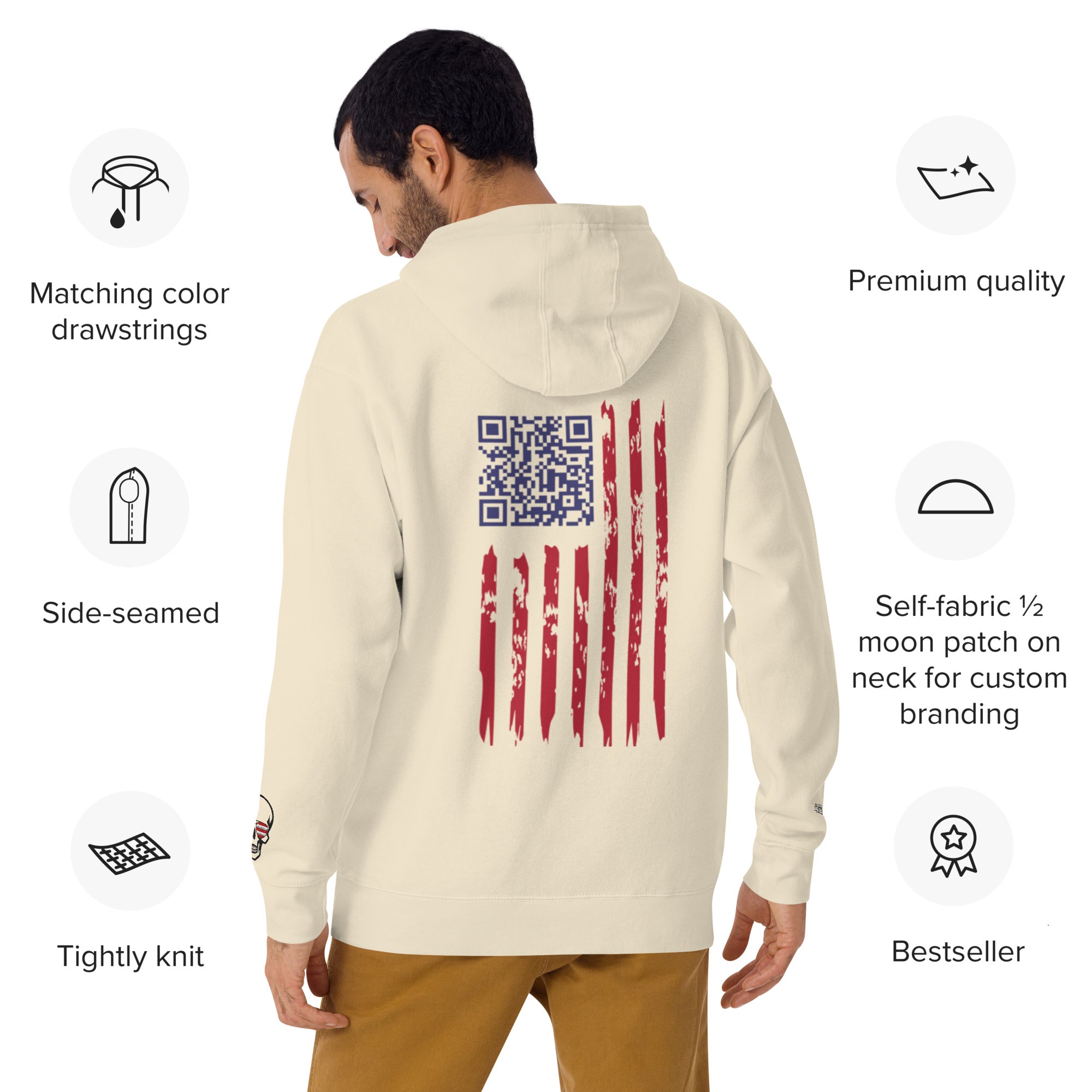 We the People Embroidered + easter-egg QR Code - Trump Dance - Unisex comfy Hoodie