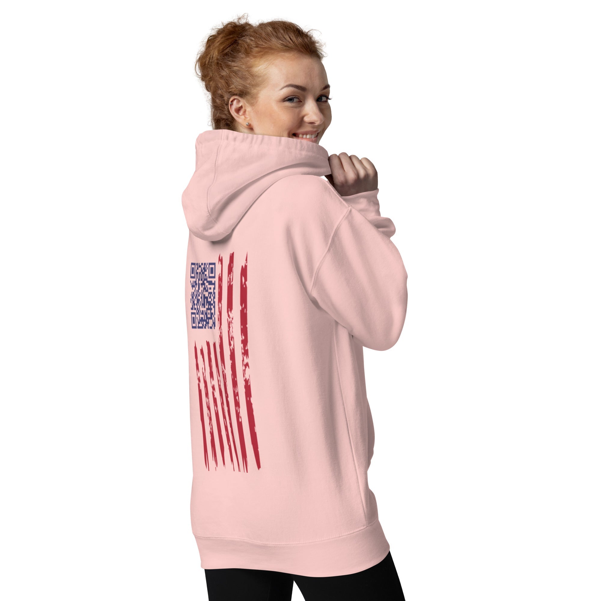 We the People Embroidered + easter-egg QR Code - Trump Dance - Unisex comfy Hoodie