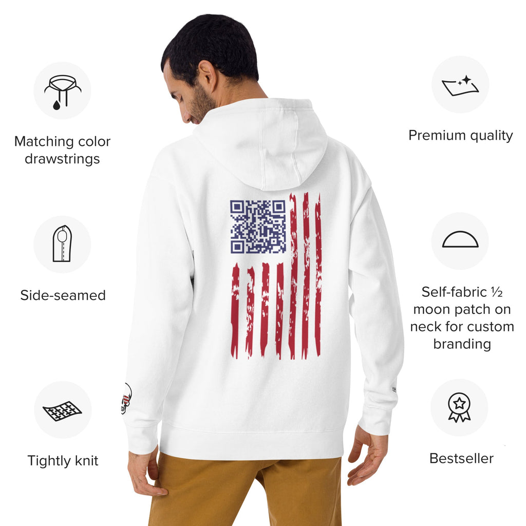 We the People Embroidered + easter-egg QR Code - Trump Dance - Unisex comfy Hoodie